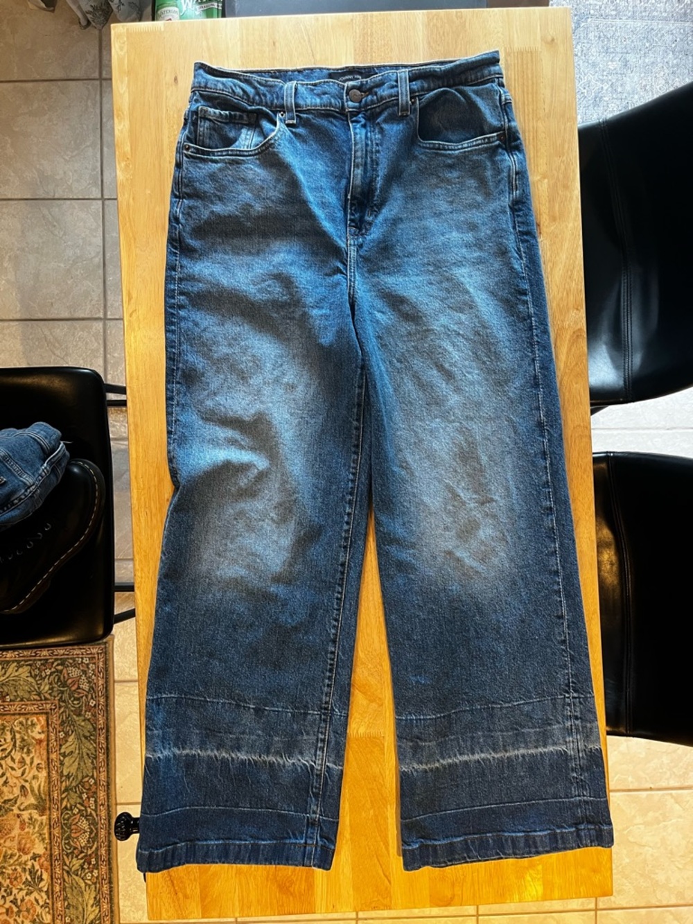 Johnny Was Indigo Melbourne Wide-Leg Flare Jeans